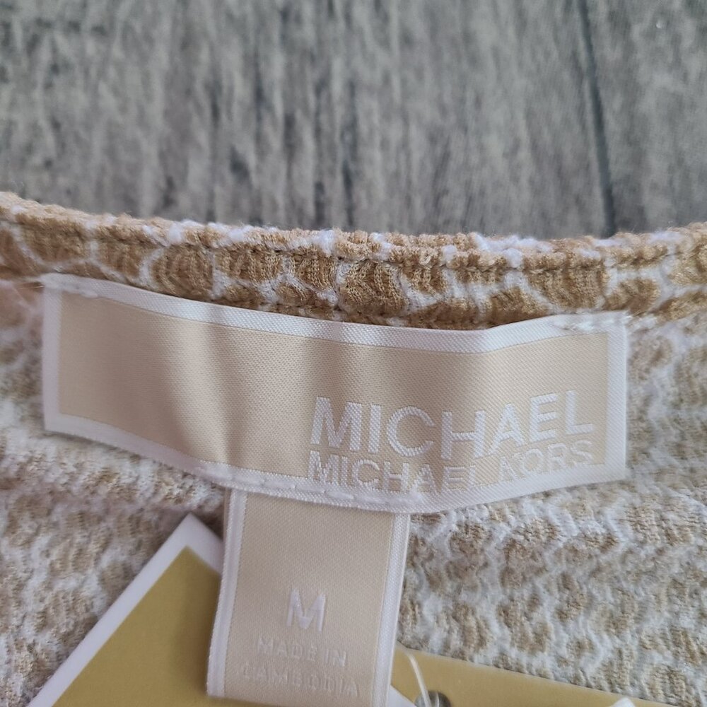 Michael Michael Kors women's khaki short sleeve blouse medium NWT - Picture 11 of 13